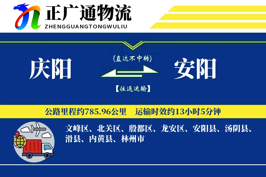 庆阳到安阳物流公司