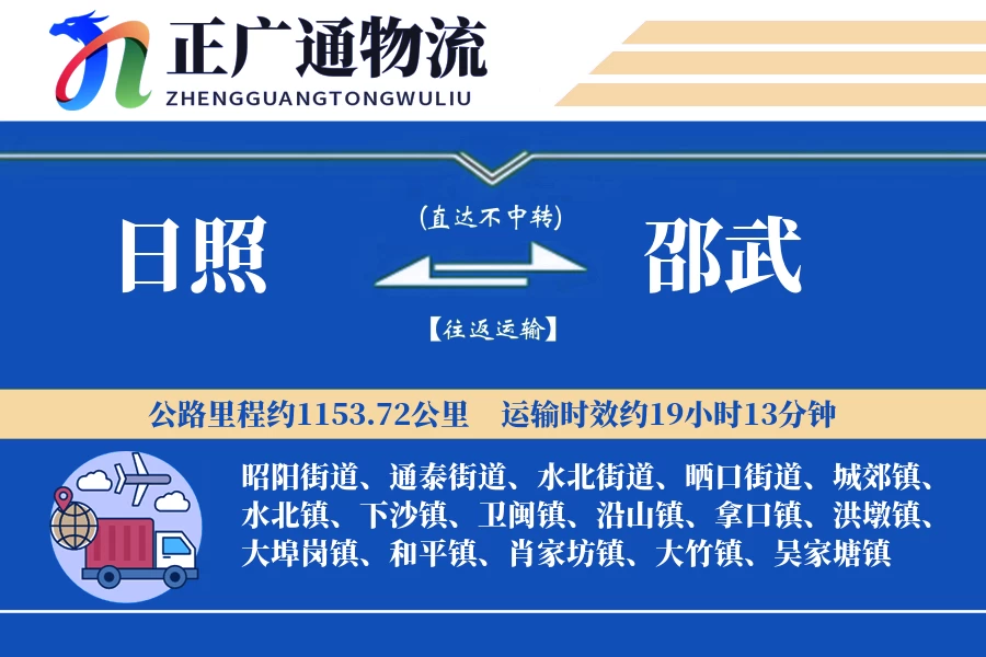 日照到邵武物流公司