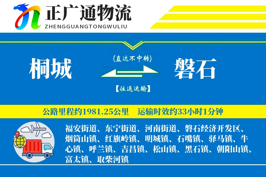 桐城到磐石物流公司