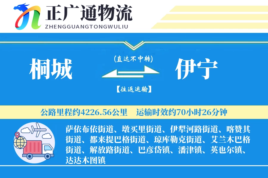桐城到伊宁物流公司