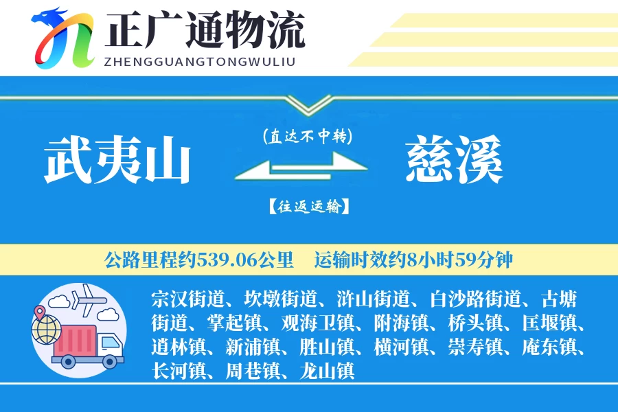 武夷山到慈溪物流公司