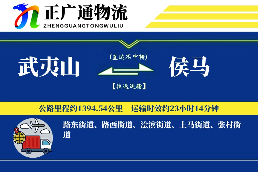 武夷山到侯马物流公司