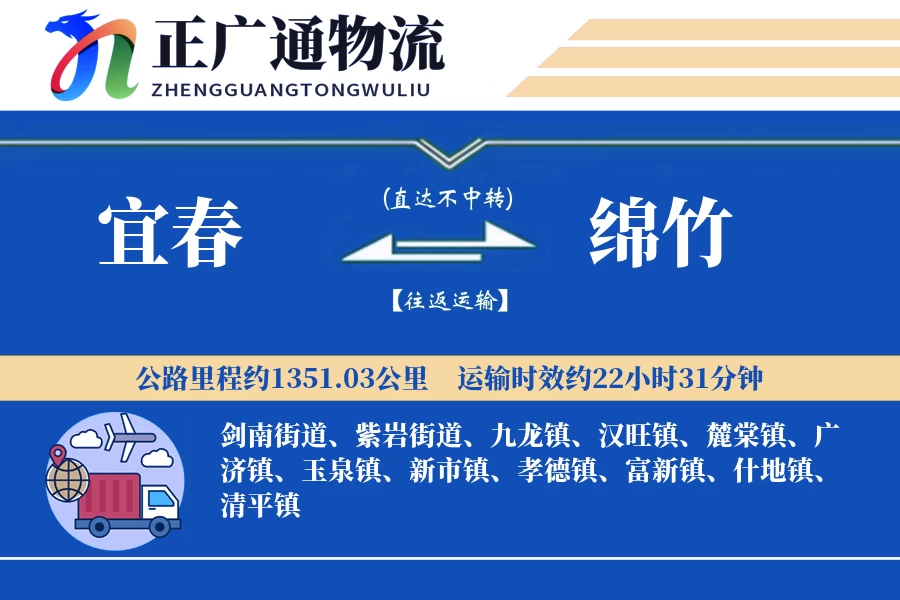 宜春到绵竹物流公司