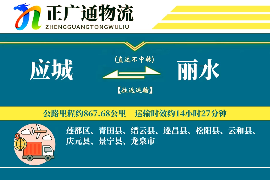 应城到丽水物流公司